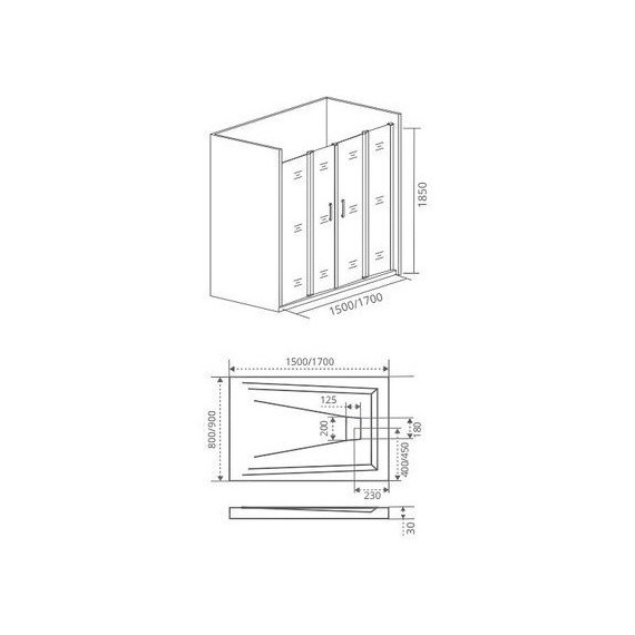 Душевая дверь Bas Infinity WTW-TD-150-C-CH 150 см хром/прозрачное - фото, картинка 6 Душевая дверь Bas Infinity WTW-TD-150-C-CH 150 см хром/прозрачное - фото 6