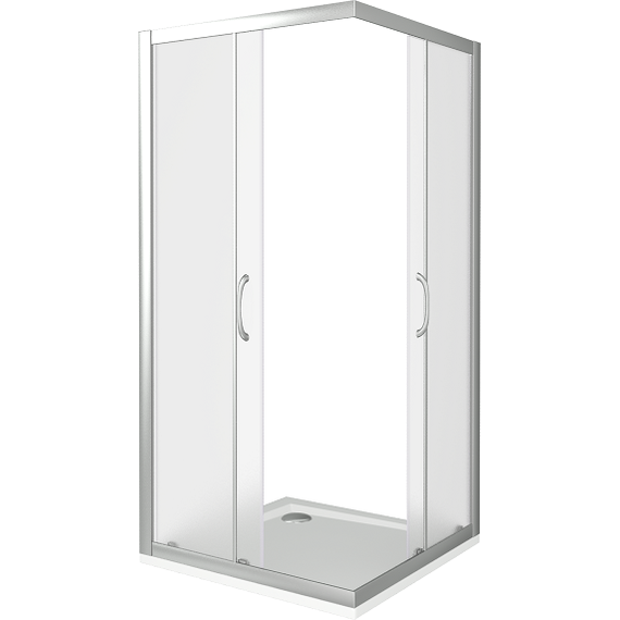 Душевое ограждение Bas Latte CR-100-G-WE 100х100 см, алюминий/матовое - фото 3