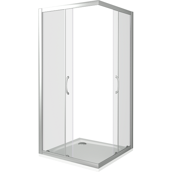 Душевое ограждение Bas Latte CR-90-C-WE 90х90 см, алюминий/прозрачное - фото, картинка 3 Душевое ограждение Bas Latte CR-90-C-WE 90х90 см, алюминий/прозрачное - фото 3