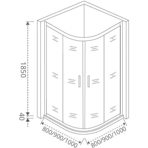 Душевое ограждение Bas Latte R-80-C-WE 80х80 см, алюминий/прозрачное - фото 4