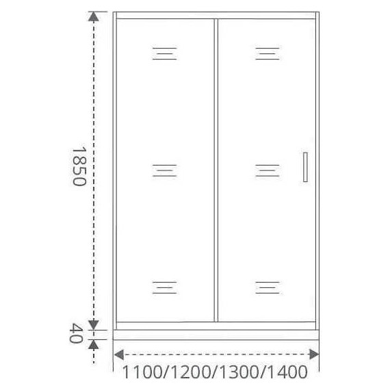 Душевая дверь Bas Latte WTW-130-G-WE 130 см алюминий/матовое - фото 6