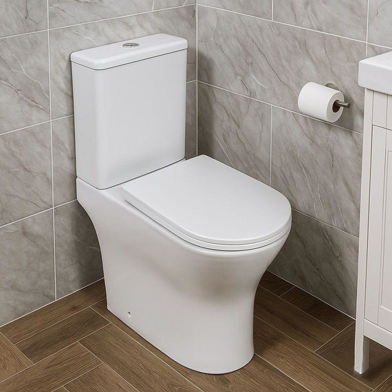 Унитаз-компакт безободковый AN Link с крышкой микролифт (система смыва Торнадо) - фото 14