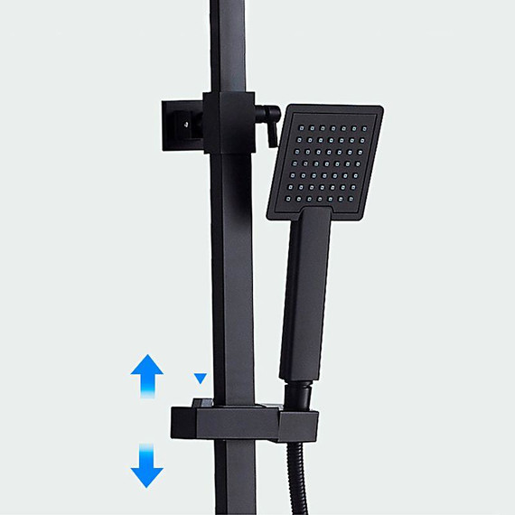 Душевая стойка с термостатом Ledeme L2424B, чёрный - фото 10