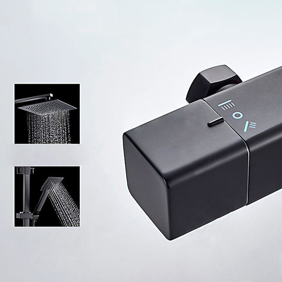 Душевая стойка с термостатом Ledeme L2424B, чёрный - фото 5