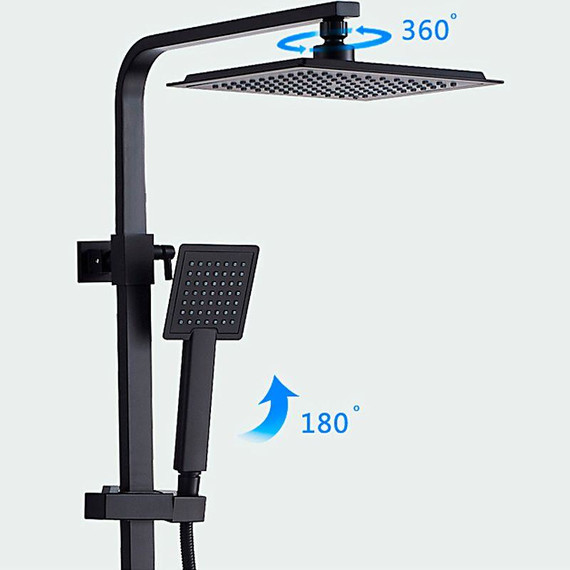 Душевая стойка с термостатом Ledeme L2424B, чёрный - фото 9