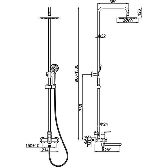 Душевая стойка Ledeme L2480 - фото 2