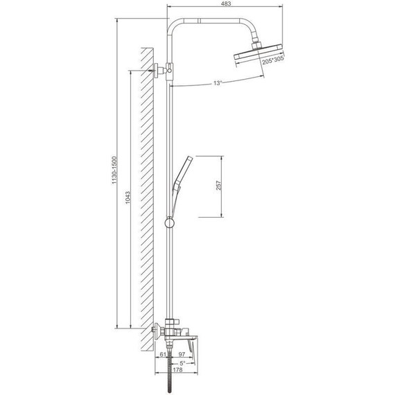 Душевая стойка Belz B24715-7, чёрный матовый - фото 60