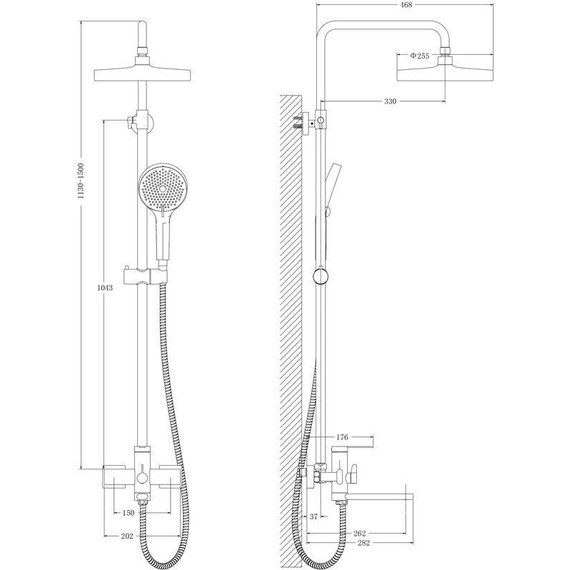 Душевая стойка Belz B24813-1, сатин - фото 57