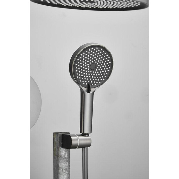 Душевая система для ванны Belz B80713-3, оружейная сталь - фото 6