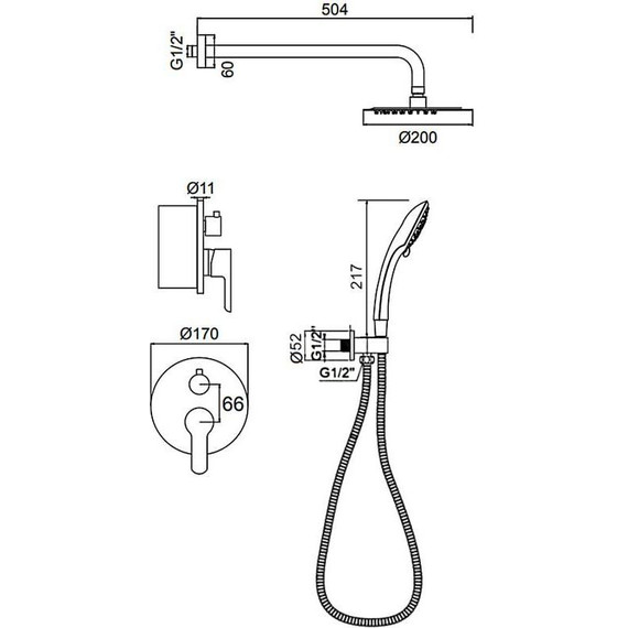 Душевая система для душа Ledeme L2403-2 - фото 2