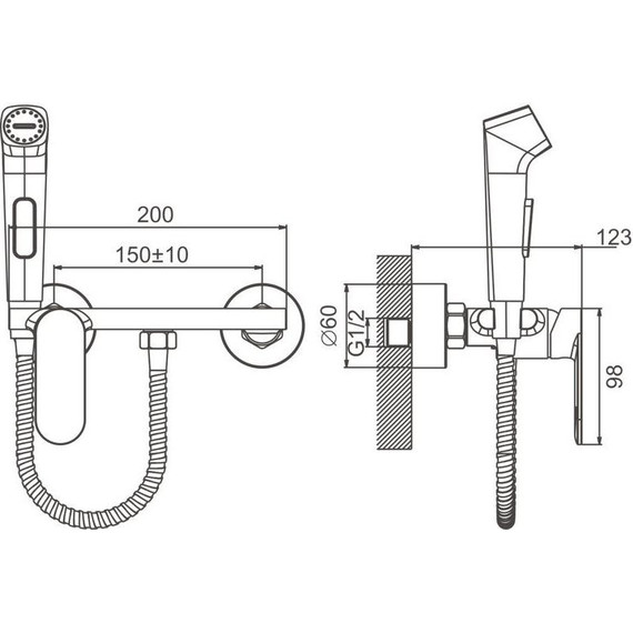 Набор для гигиенического душа Belz B55645-7, чёрный - фото 31