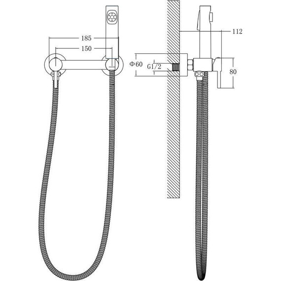Набор для гигиенического душа Belz B55803-5, золото матовое - фото 32