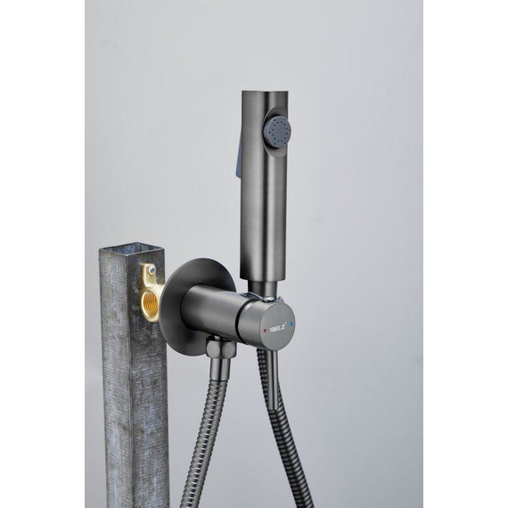 Набор для гигиенического душа Belz B55804-3 (со скрытой частью) оружейная сталь - фото 