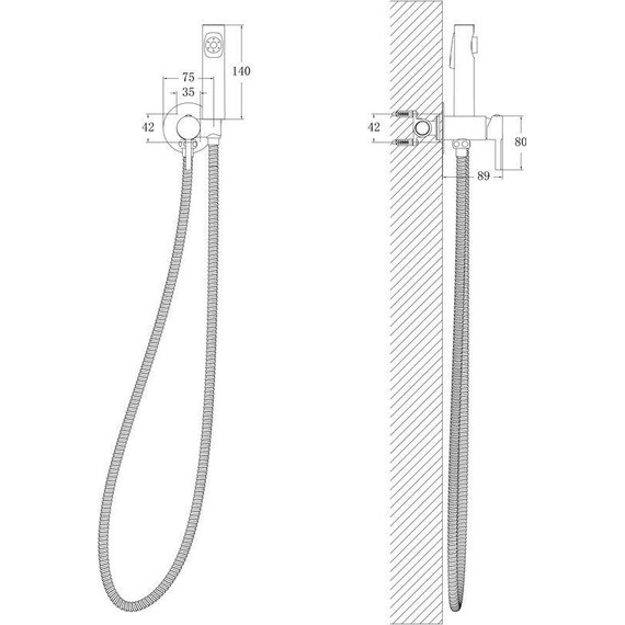 Набор для гигиенического душа Belz B55804-3 (со скрытой частью) оружейная сталь - фото 16