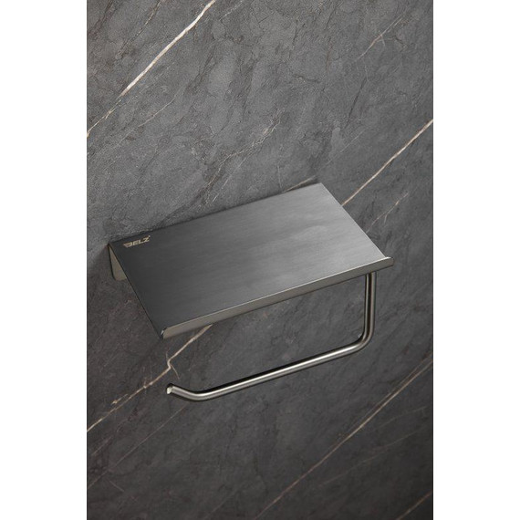 Держатель для туалетной бумаги Belz B9001-3, оружейная сталь - фото 3