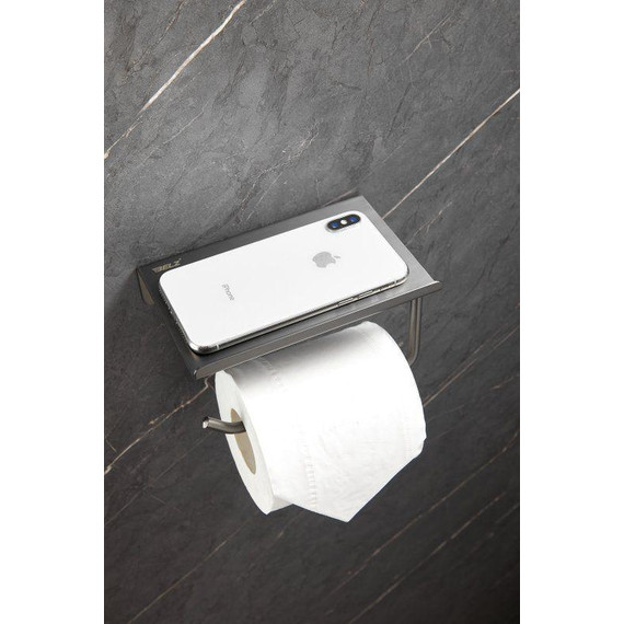 Держатель для туалетной бумаги Belz B9001-3, оружейная сталь - фото 5