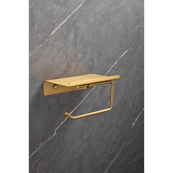 Держатель для туалетной бумаги Belz B9001-5, брашированное золото - фото 7