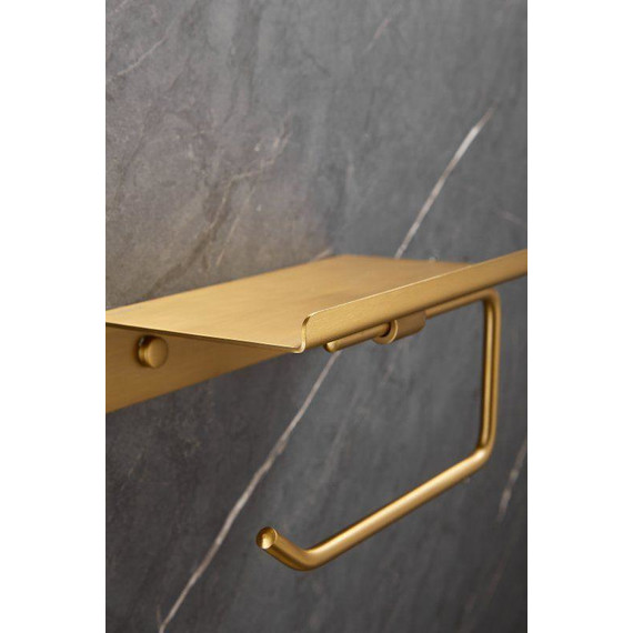 Держатель для туалетной бумаги Belz B9001-5, брашированное золото - фото 9