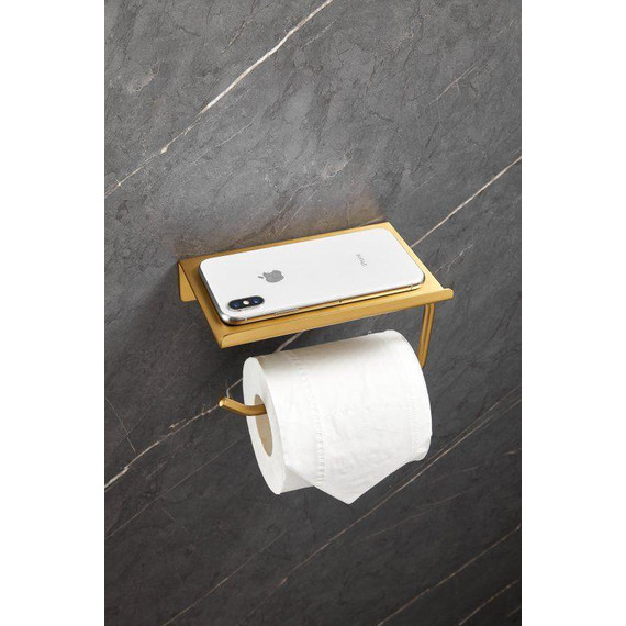 Держатель для туалетной бумаги Belz B9001-5, брашированное золото - фото 6