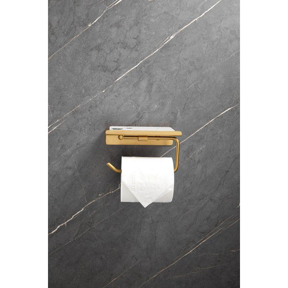 Держатель для туалетной бумаги Belz B9001-5, брашированное золото - фото 4