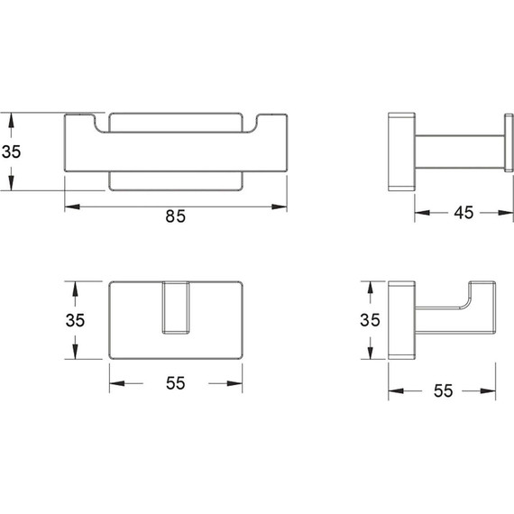 Двойной крючок Belz B90305-2, чёрный матовый - фото 21