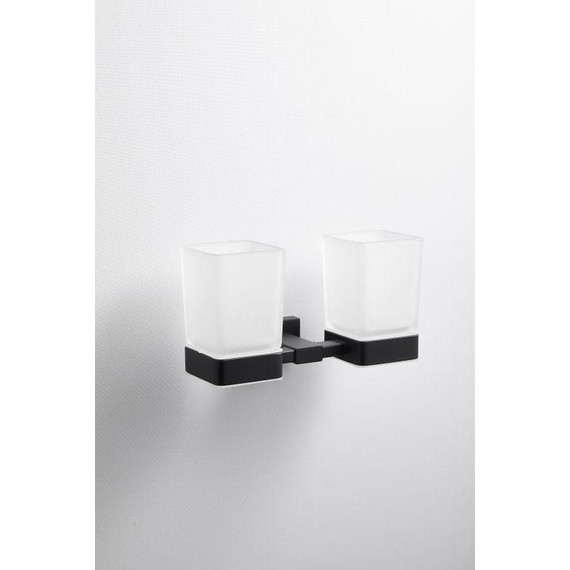 Двойной стакан для зубных щеток Belz B90308, чёрный матовый - фото 2