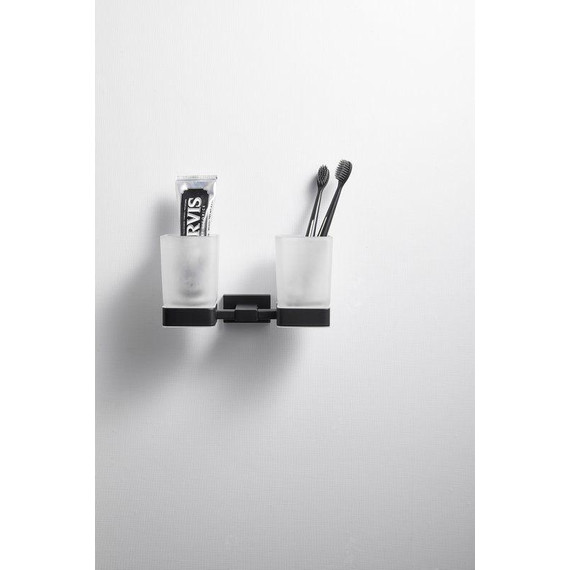 Двойной стакан для зубных щеток Belz B90308, чёрный матовый - фото 3