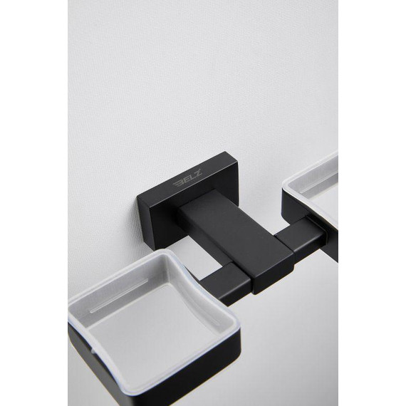 Двойной стакан для зубных щеток Belz B90308, чёрный матовый - фото 10