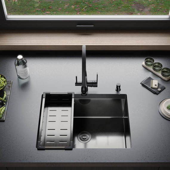 Коландер для кухонной мойки Gerhans K30340B, графит - фото 5
