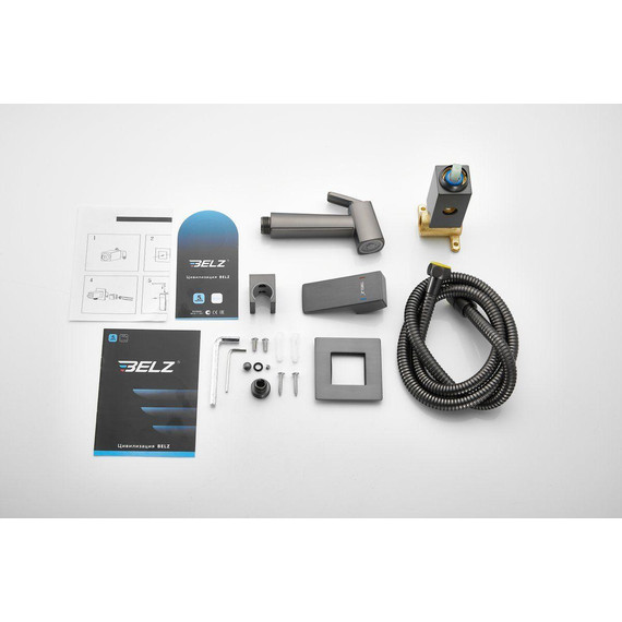 Набор для гигиенического душа Belz B55805-3 (со скрытой частью) оружейная сталь - фото 19