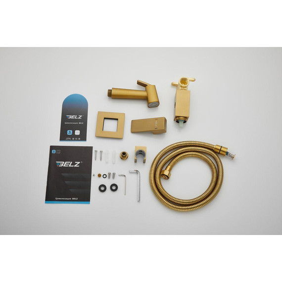 Набор для гигиенического душа Belz B55805-5 (со скрытой частью) золото матовое - фото 23