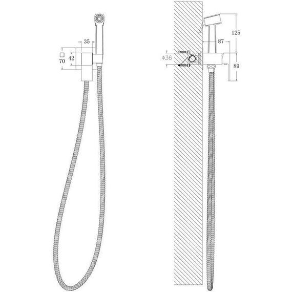 Набор для гигиенического душа Belz B55805-5 (со скрытой частью) золото матовое - фото 26