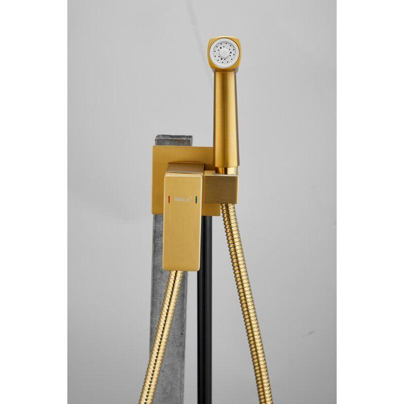 Набор для гигиенического душа Belz B55805-5 (со скрытой частью) золото матовое - фото 6