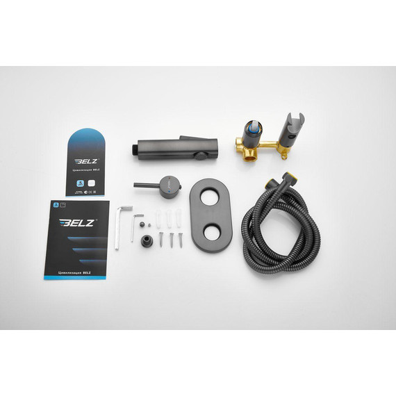 Набор для гигиенического душа Belz B55807-3 (со скрытой частью) оружейная сталь - фото 15