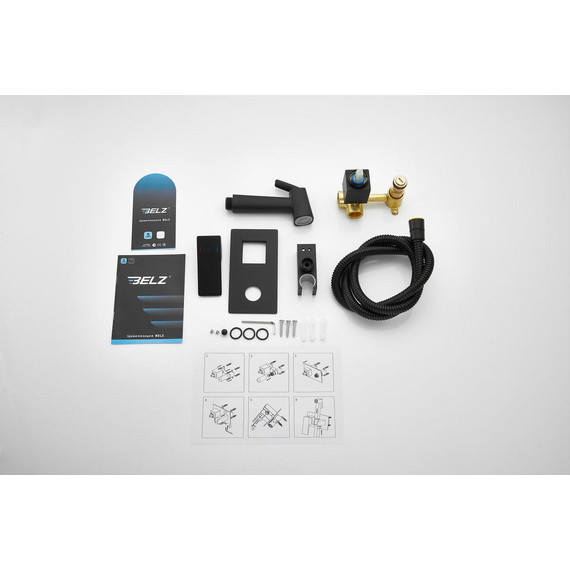 Набор для гигиенического душа Belz B55808-7 (со скрытой частью) чёрный матовый - фото 17