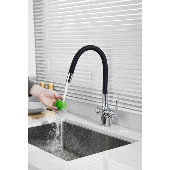 Смесители для кухни Belz B76814, хром/чёрный - фото 2