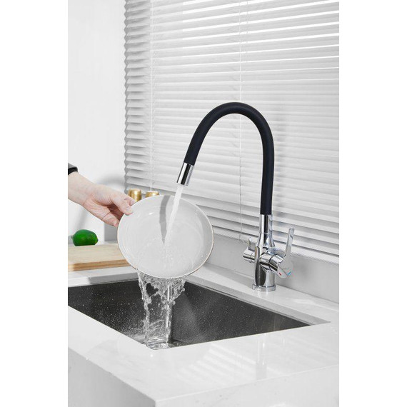 Смесители для кухни Belz B76814, хром/чёрный - фото 6