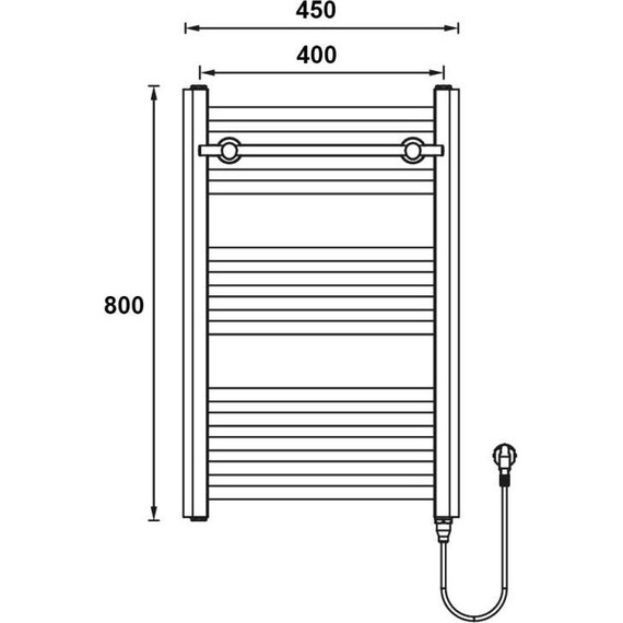Полотенцесушитель электрический Gerhans П13 400х800 мм K610845B-1, чёрный - фото 2