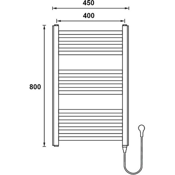 Полотенцесушитель электрический Gerhans П13 400х800 мм K610845B, чёрный - фото 2