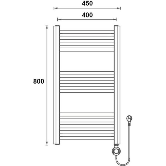 Полотенцесушитель электрический Gerhans П13 400х800 мм K630845B, чёрный - фото 3