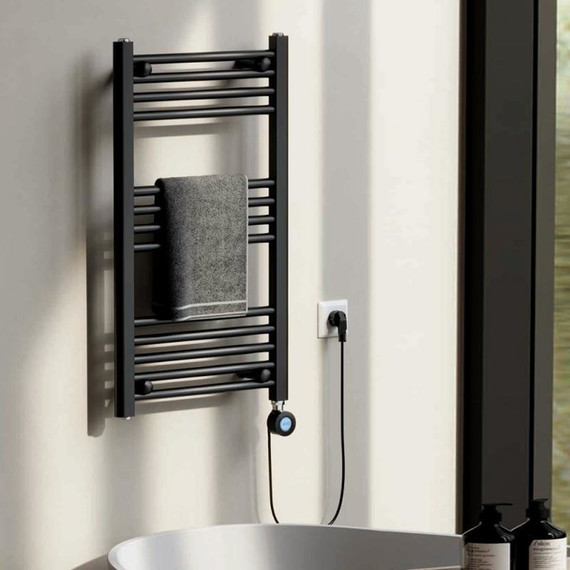 Полотенцесушитель электрический Gerhans П13 400х800 мм K630845B, чёрный - фото 2