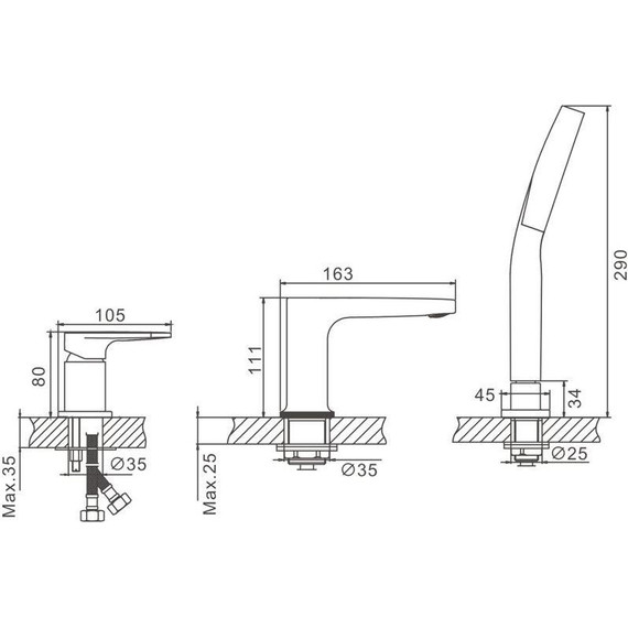 Смеситель для ванны Belz B66713 - фото 24