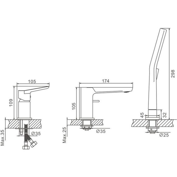 Смеситель для ванны Belz B66715-7, чёрный - фото 23