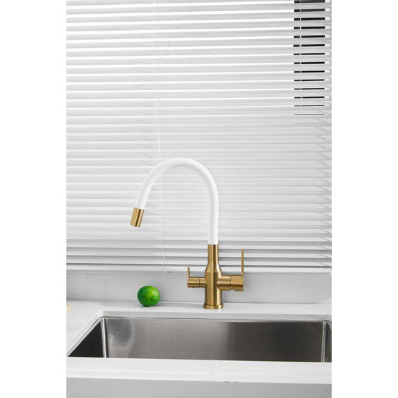 Смесители для кухни Belz B76814-5, золото/белый - фото 3