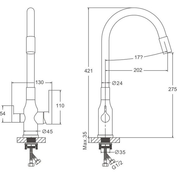 Смесители для кухни Belz B76814, хром/чёрный - фото 49
