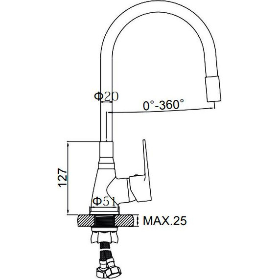 Смесители для кухни Ledeme L4699-2, хром/чёрный - фото 2