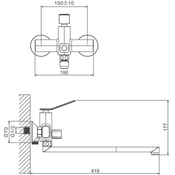Смеситель для ванны Belz B22618 - фото 46