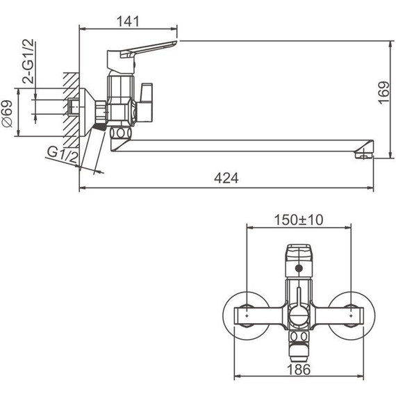 Смеситель для ванны Belz B22715-7, чёрный матовый - фото 52