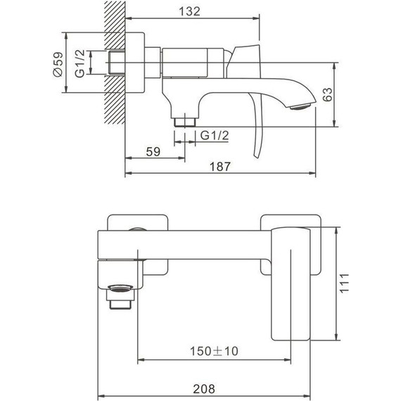 Смеситель для ванны Belz B60507-5, золото - фото 47