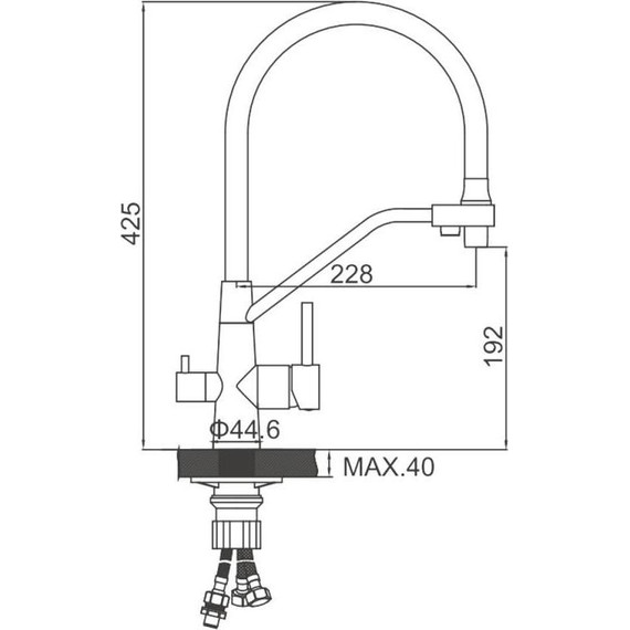 Смесители для кухни Ledeme L74855-9, нержавеющая сталь/серый - фото 2